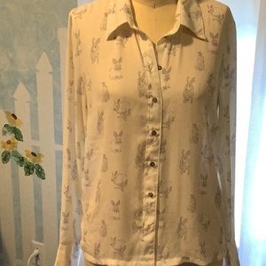 Playful bunny print blouse by H & M
